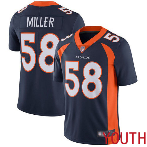 Youth Denver Broncos 58 Von Miller Navy Blue Alternate Vapor Untouchable Limited Player Football NFL Jersey